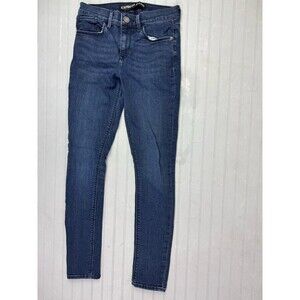 Express Size 4 Womens Jeans Leggings Mid Rise Dark Wash Stretch Super Soft